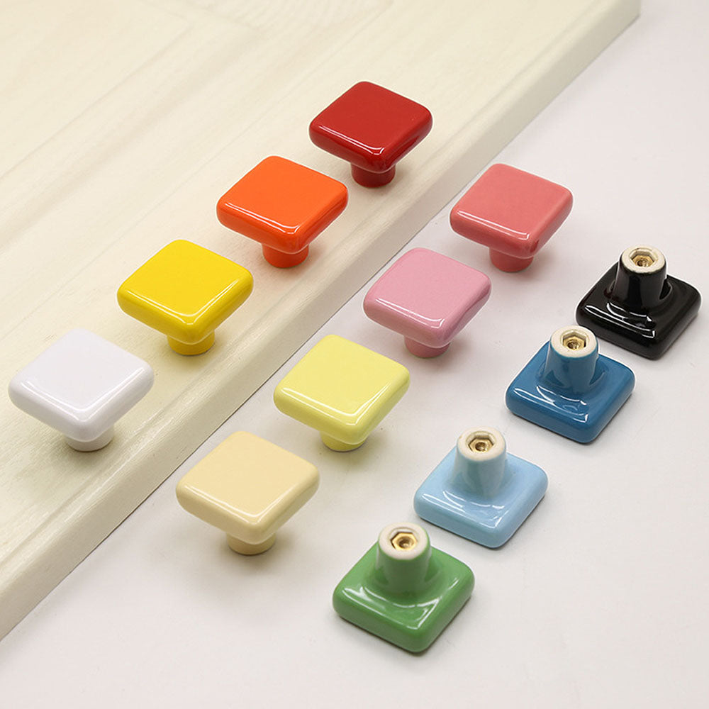 Modern Square Ceramic Cupboard Knobs