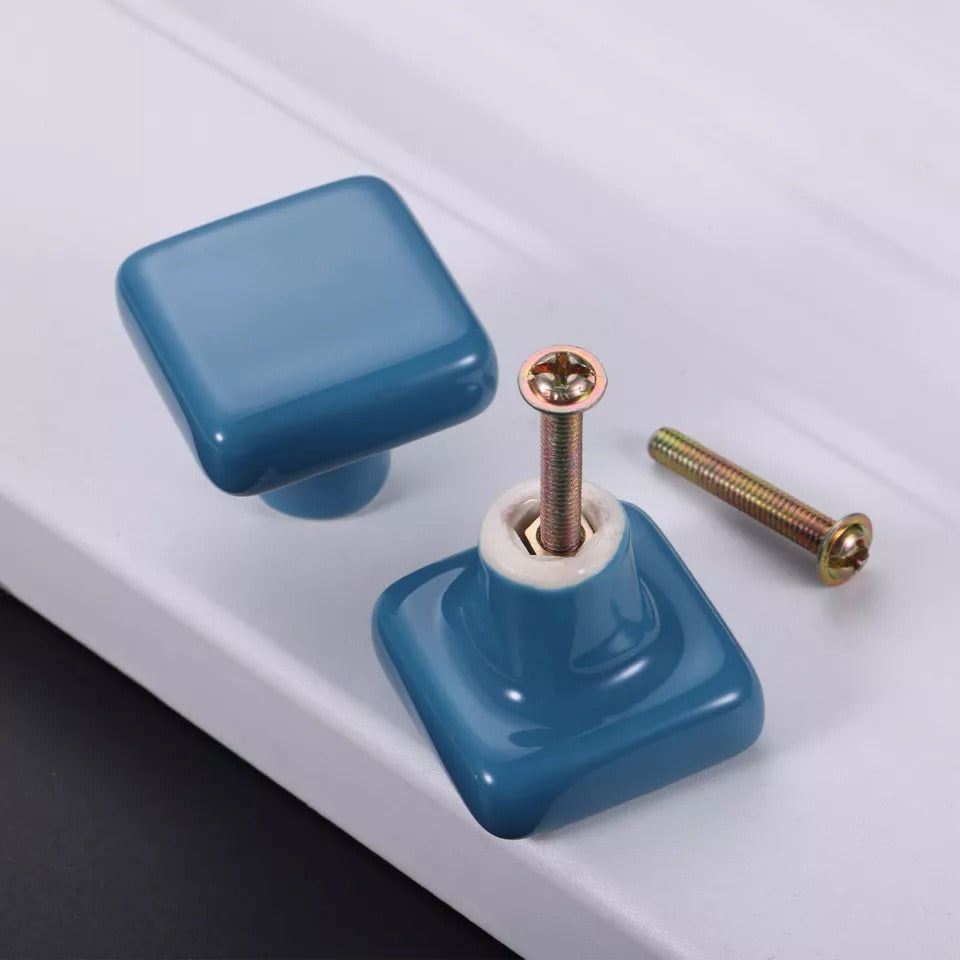 Modern Square Ceramic Cupboard Knobs