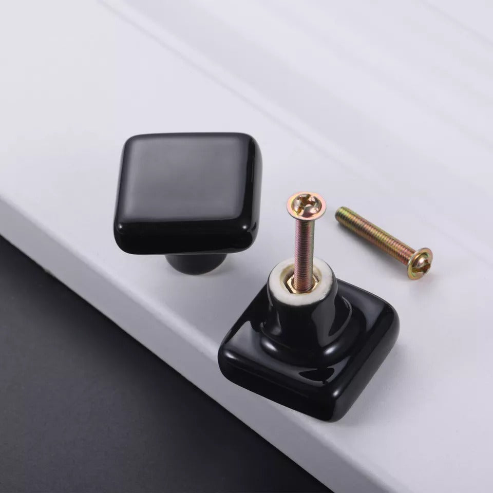Modern Square Ceramic Cupboard Knobs
