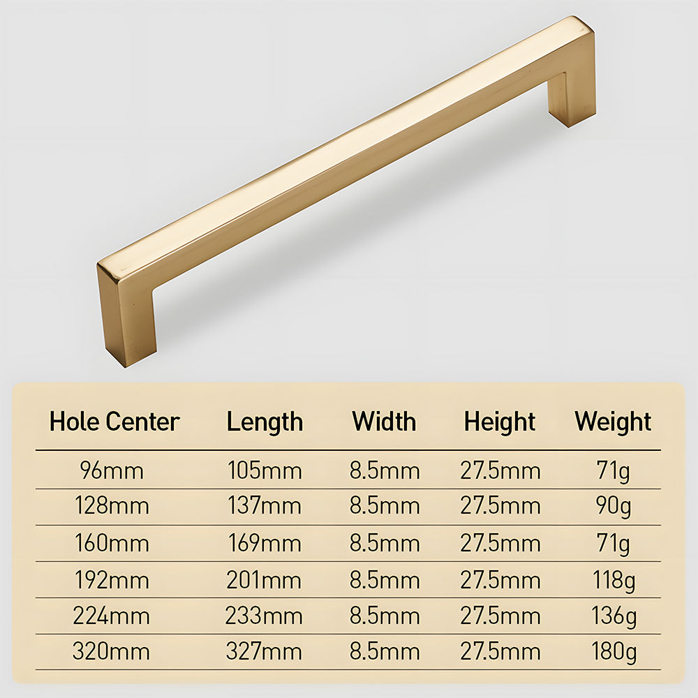Modern Square Cupboard and Drawer Handles