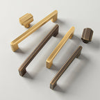 Modern Square D Brass Kitchen Handles and Knobs