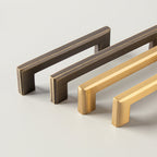 Modern Square D Brass Kitchen Handles and Knobs