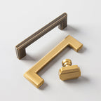 Modern Square D Brass Kitchen Handles and Knobs