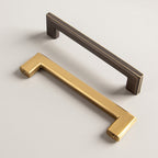 Modern Square D Brass Kitchen Handles and Knobs