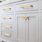 Modern Square D Brass Kitchen Handles and Knobs