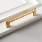 Modern Square D Brass Kitchen Handles and Knobs