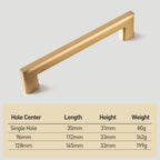 Modern Square D Brass Kitchen Handles and Knobs