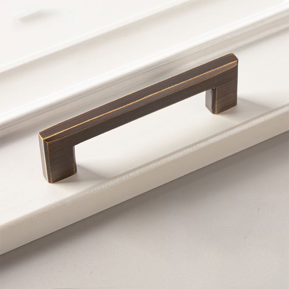 Modern Square D Brass Kitchen Handles and Knobs