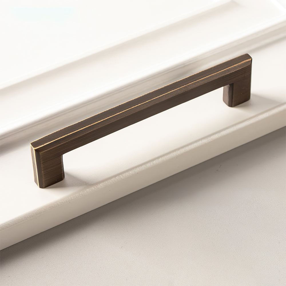 Modern Square D Brass Kitchen Handles and Knobs