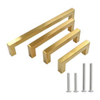 Modern Square D Cupboard Handles & T-Bar Knobs in Brushed Brass