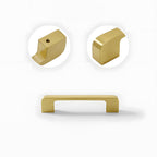 Modern Square Gold Brass Kitchen Cupboard Handles & Knobs