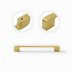 Modern Square Gold Brass Kitchen Cupboard Handles & Knobs