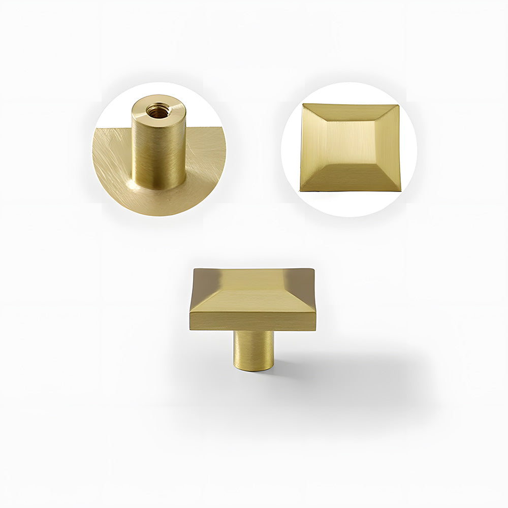 Modern Square Gold Brass Kitchen Cupboard Handles & Knobs
