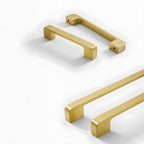 Modern Square Gold Brass Kitchen Cupboard Handles & Knobs