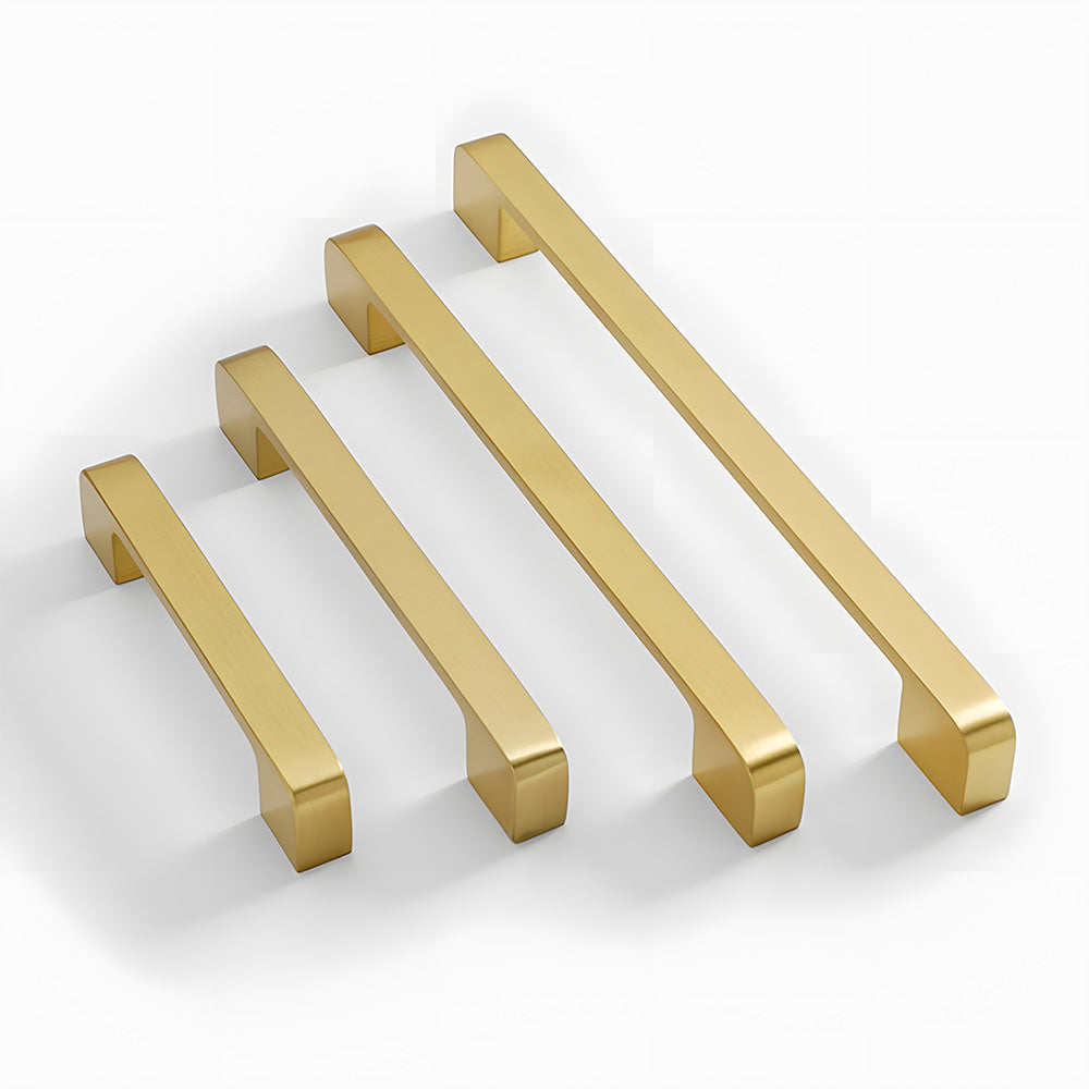 Modern Square Gold Brass Kitchen Cupboard Handles & Knobs