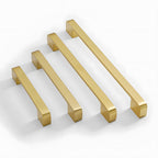 Modern Square Gold Brass Kitchen Cupboard Handles & Knobs
