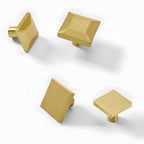 Modern Square Gold Brass Kitchen Cupboard Handles & Knobs