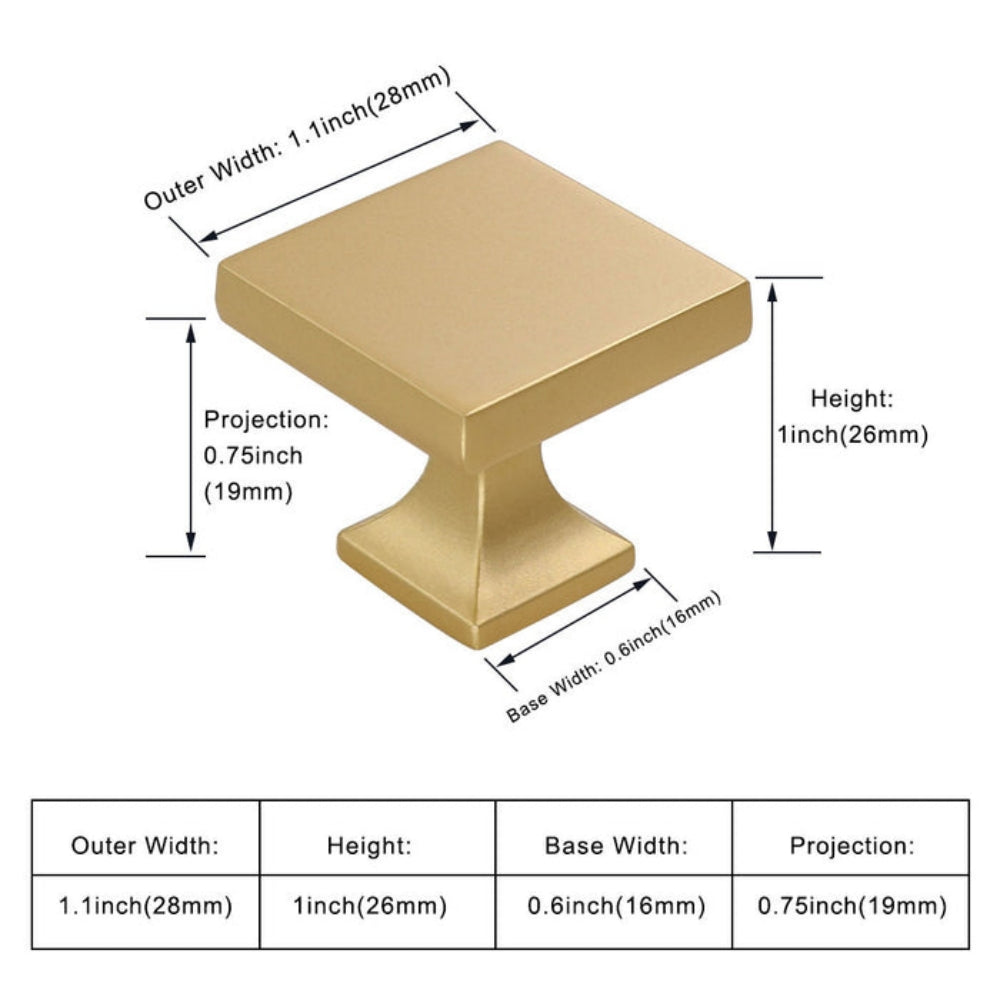 Modern Square Kitchen Cupboard Knobs