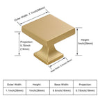 Modern Square Kitchen Cupboard Knobs