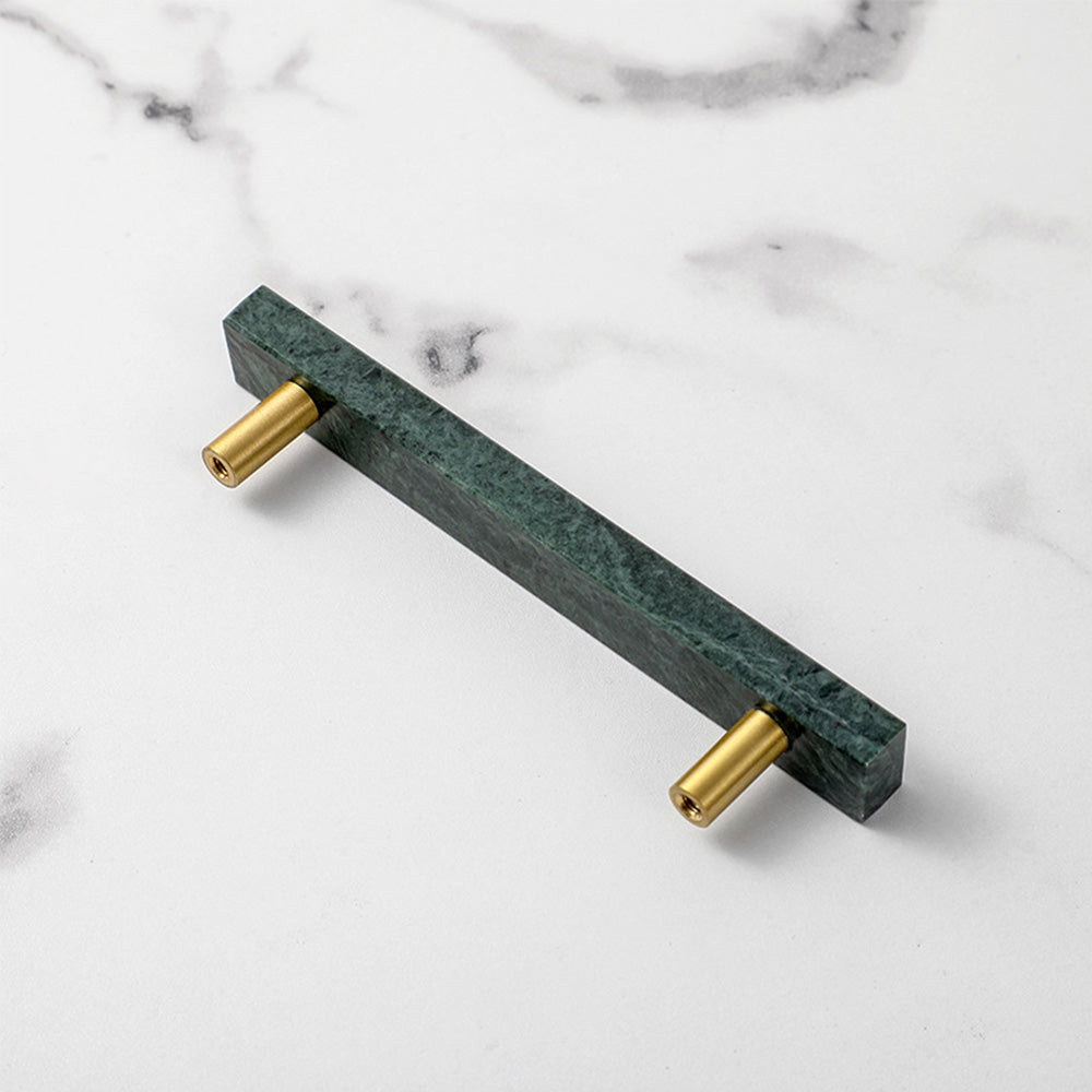Modern Square Marble-Finish T-Bar Cupboard Handles