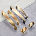 Modern Stepped Brass Kitchen Cupboard Handles & Knobs
