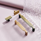 Modern Stepped Brass Kitchen Cupboard Handles & Knobs