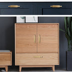 Modern Stepped Brass Kitchen Cupboard Handles & Knobs