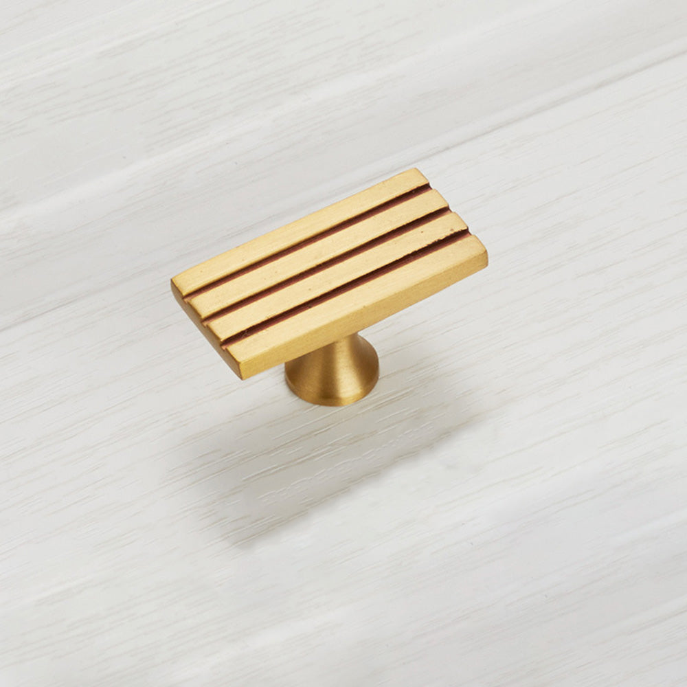 Modern Stepped Brass Kitchen Cupboard Handles & Knobs