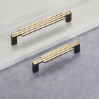 Modern Stepped Brass Kitchen Cupboard Handles & Knobs