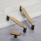 Modern Stepped Brass Kitchen Cupboard Handles & Knobs