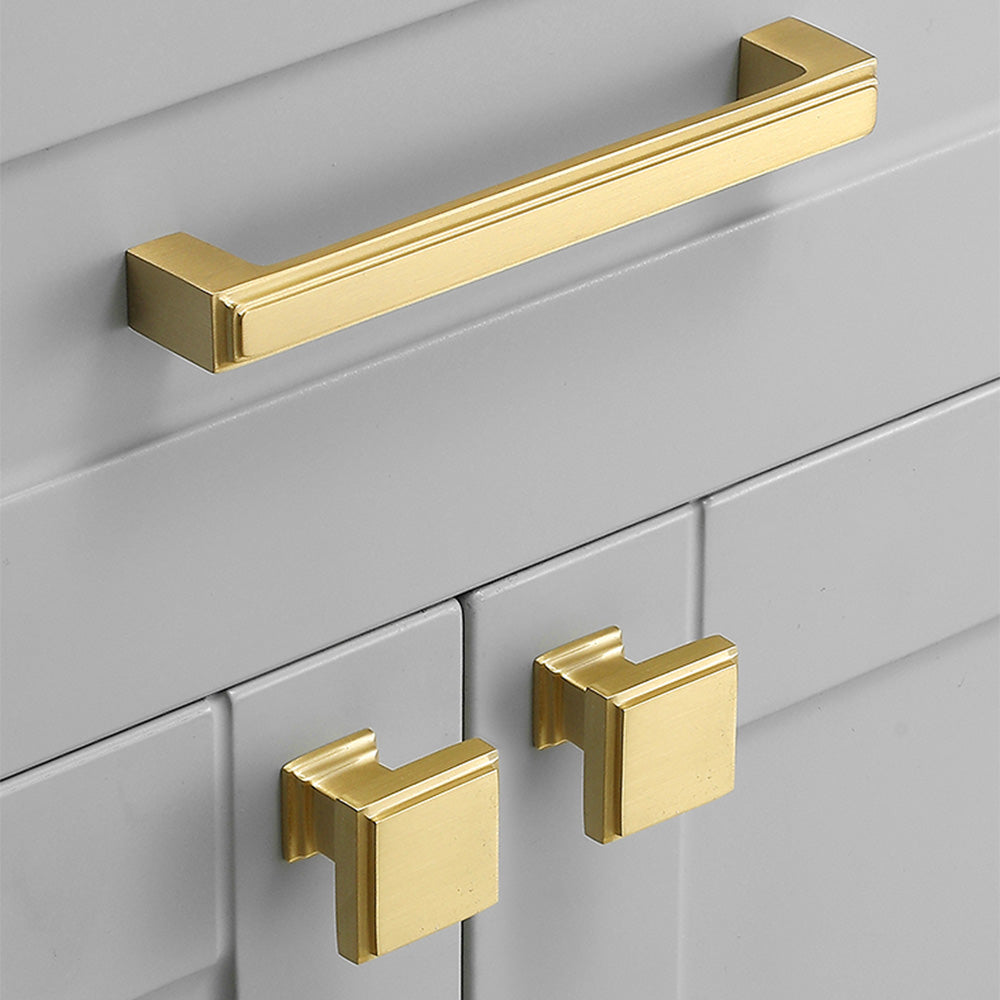 Modern Stepped Rectangular Cupboard Handles & Knobs