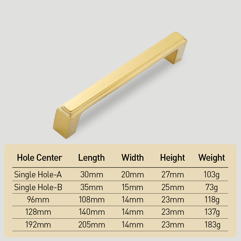 Modern Stepped Rectangular Cupboard Handles & Knobs