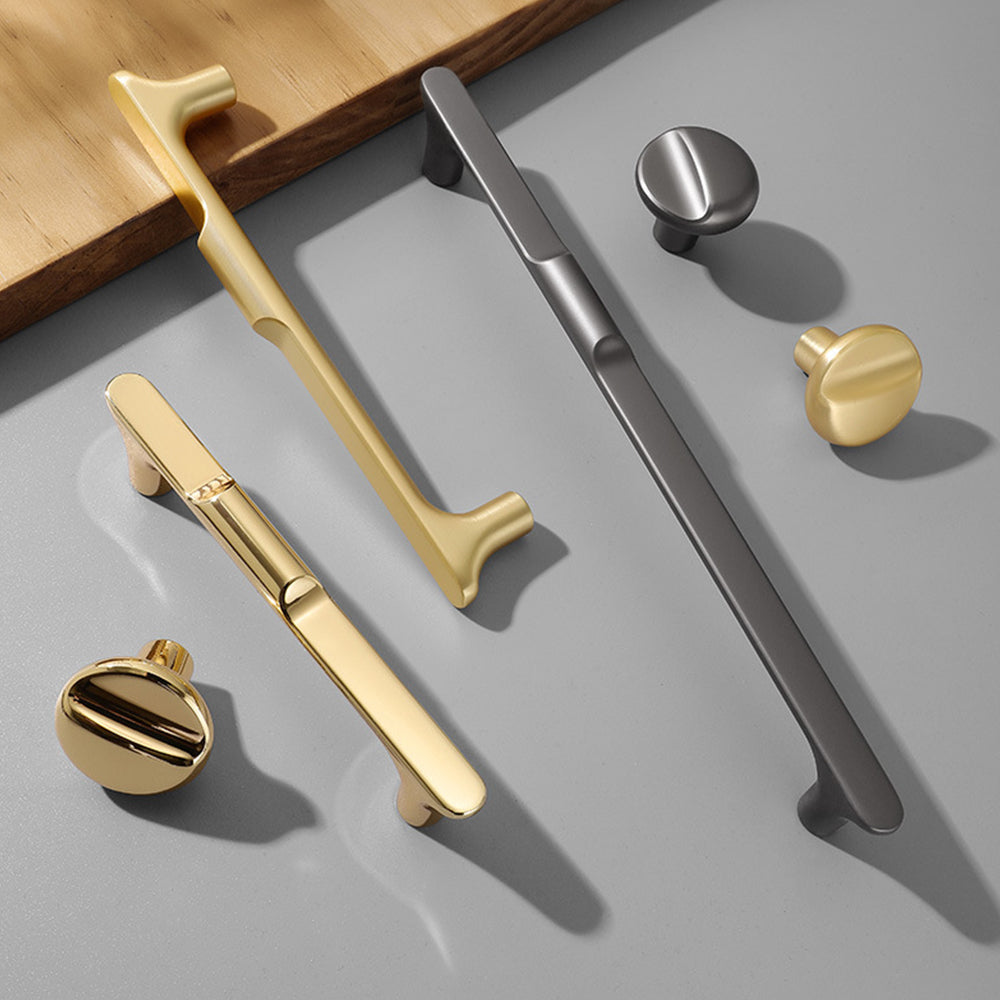 Modern Stepped T-Bar Cupboard Handles and Knobs