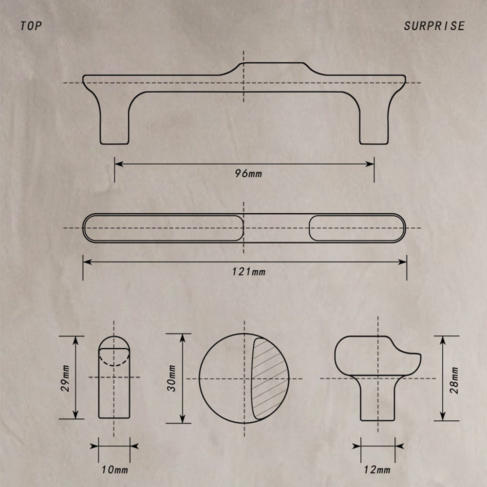 Modern Stepped T-Bar Cupboard Handles and Knobs