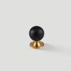 Modern Stone and Brass Ball Cupboard Knobs