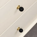 Modern Stone and Brass Ball Cupboard Knobs