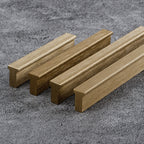 Modern Straight Bar Gold Cupboard Handles in Aluminium