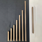 Modern Straight Bar Gold Cupboard Handles in Aluminium