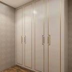 Modern Straight Bar Gold Cupboard Handles in Aluminium