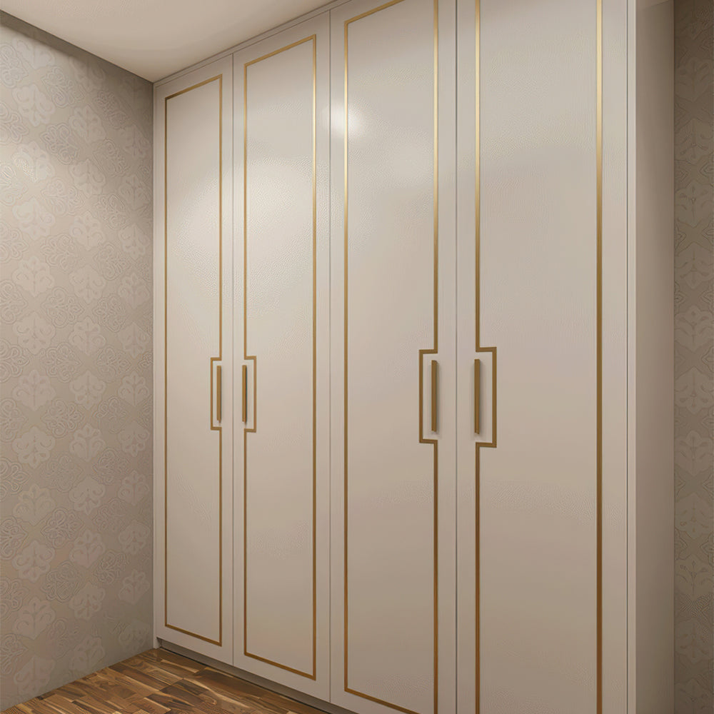 Modern Straight Bar Gold Cupboard Handles in Aluminium