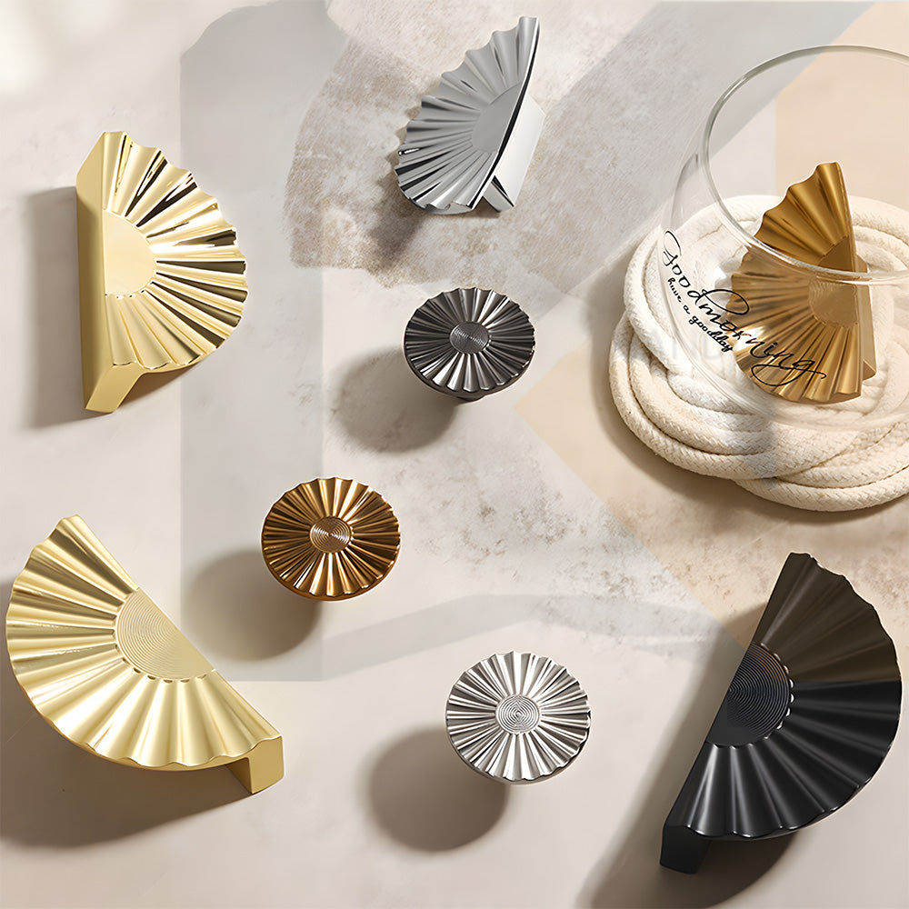 Modern Sunburst Half Moon Cupboard Handles