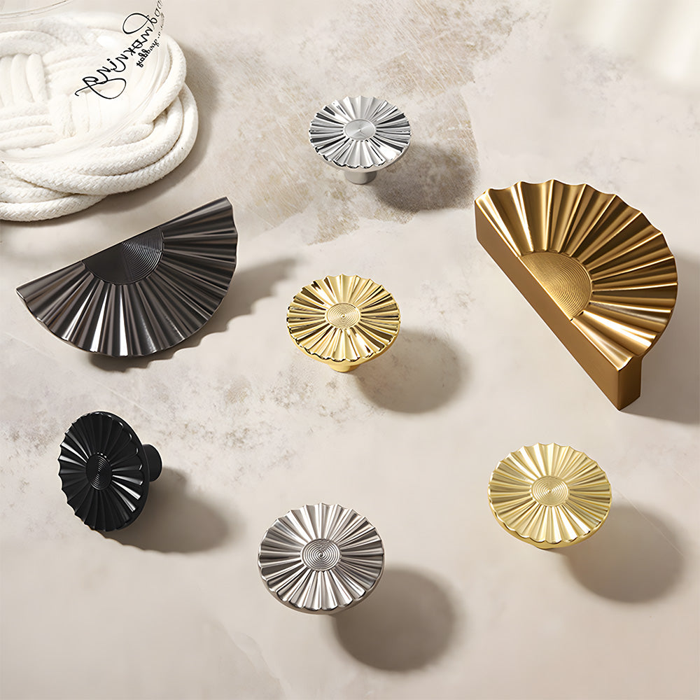 Modern Sunburst Half Moon Cupboard Handles