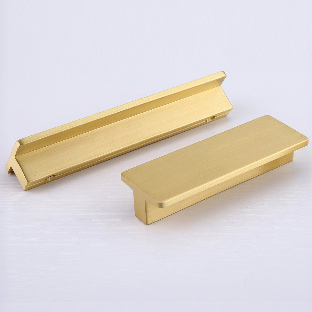 Modern T-Profile Solid Brass Cupboard Handles & Knobs