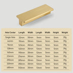 Modern T-Profile Solid Brass Cupboard Handles & Knobs