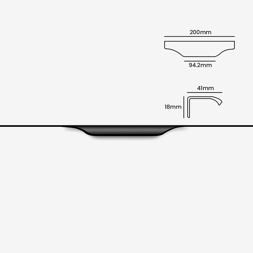 Modern Tapered-Lip Aluminium Edge Pull Handles