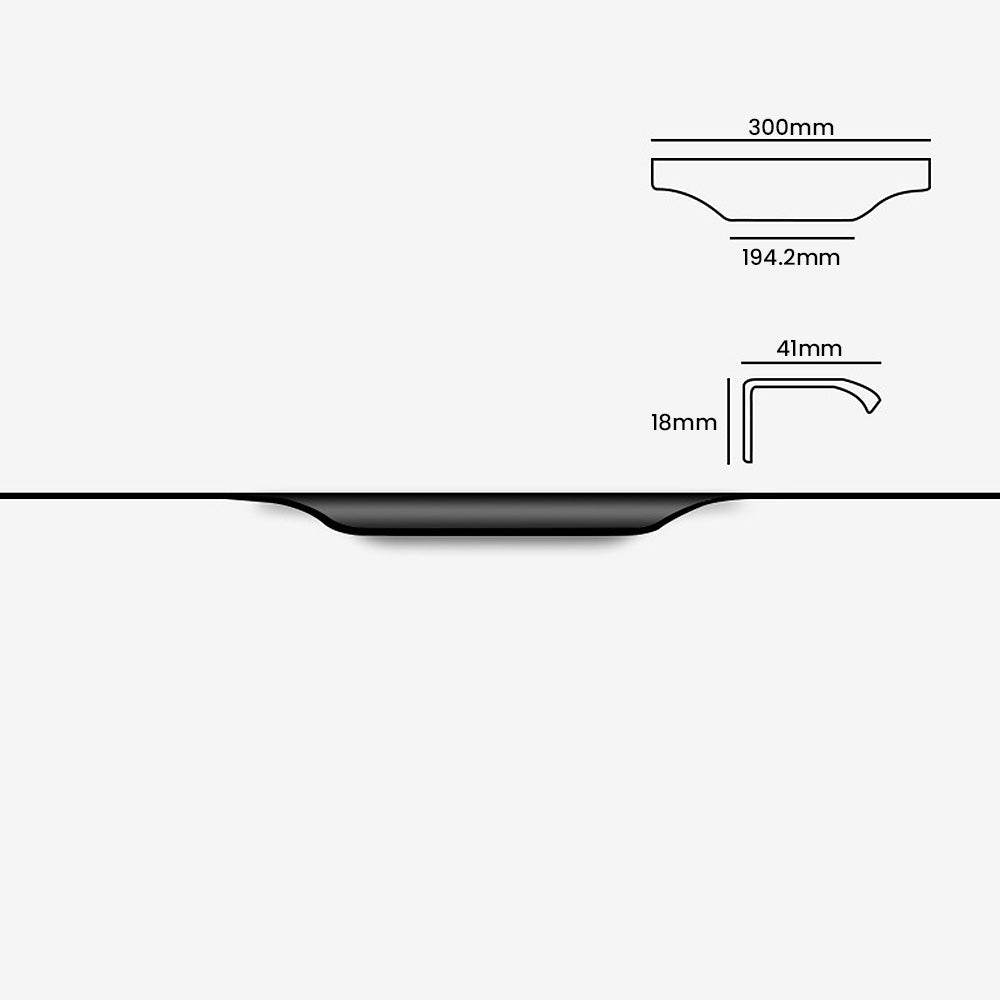Modern Tapered-Lip Aluminium Edge Pull Handles
