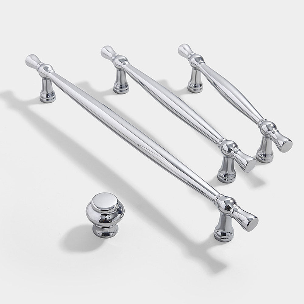 Modern Tapered Zinc Alloy T-Bar Cupboard Handles and Knobs