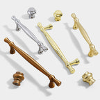 Modern Tapered Zinc Alloy T-Bar Cupboard Handles and Knobs