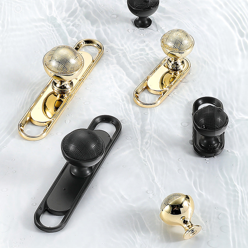 Modern Textured Round Brass Wardrobe and Cupboard Knobs