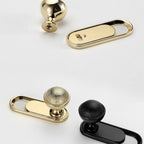 Modern Textured Round Brass Wardrobe and Cupboard Knobs